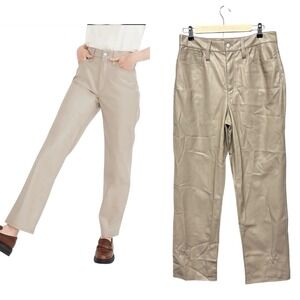 Madewell The Perfect Vintage Straight Jean‎ Faux Leather Womens Size 29 Beige